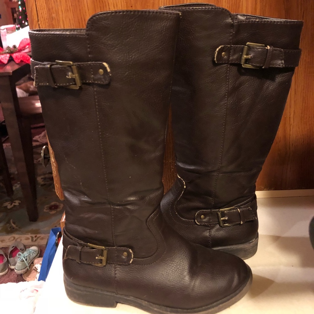 Tall brown boots size 13